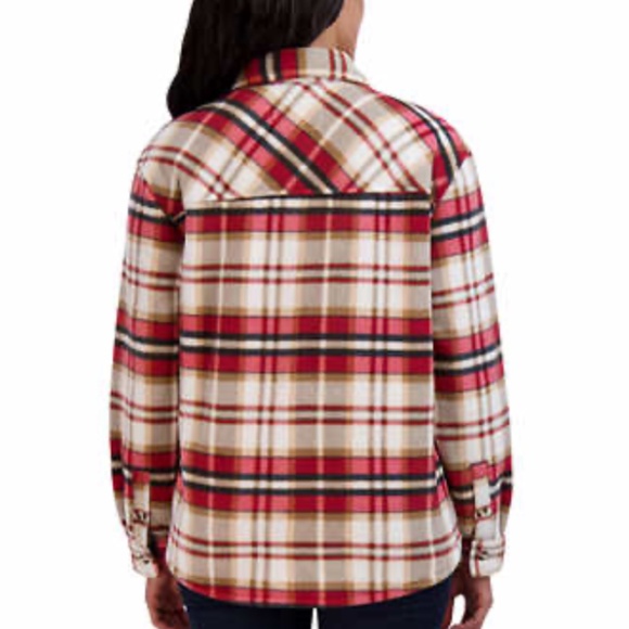 Sage Ladies' Plush Shirt Jacket Shacket Plush Soft Sherpa Fleece Lined N… - Picture 3 of 7